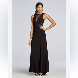 Morgan & Company Black Illusion Mesh Formal Dress Size 5